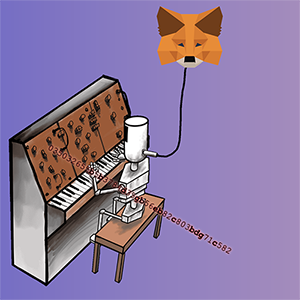 Robot playing synth